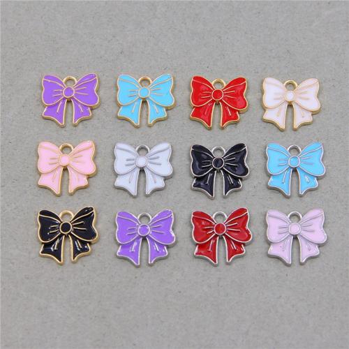 Zinc Alloy Enamel Pendants Bowknot plated fashion jewelry & DIY nickel lead & cadmium free Approx Sold By Bag