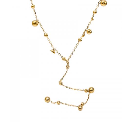 Titanstahl Halskette, mit Verlängerungskettchen von 6.5cm, rund, Modeschmuck & für Frau, goldfarben, frei von Nickel, Blei & Kadmium, 110mm, Länge:ca. 40 cm, verkauft von PC