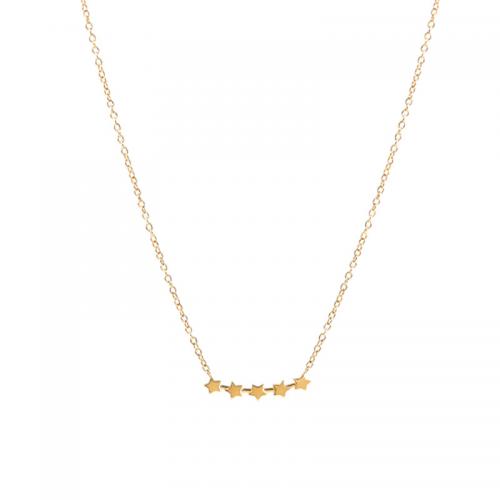 Titanstahl Halskette, mit Verlängerungskettchen von 6.5cm, Stern, Modeschmuck & für Frau, goldfarben, frei von Nickel, Blei & Kadmium, 26x4mm, Länge:ca. 43 cm, verkauft von PC
