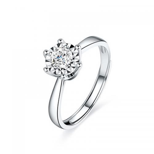 Sterling Silver Nakit Finger Ring, 925 Sterling Silver, modni nakit & za žene & s Rhinestone, nikal, olovo i kadmij besplatno, Veličina:7, Prodano By PC
