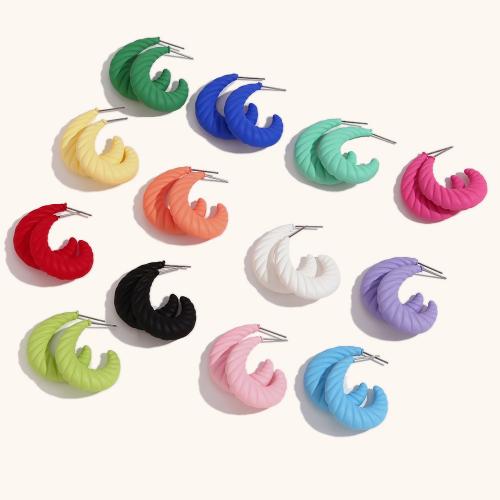 Resin Earring, with 316L Stainless Steel, painted, fashion jewelry & for woman, more colors for choice, 32.30x9.70mm, Sold By Pair
