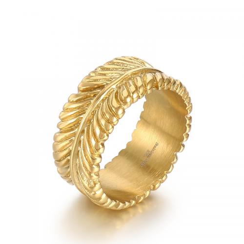 Vinger Ring in edelstaal, 304 roestvrij staal, Blad, mode sieraden & verschillende grootte voor keus & voor de mens, meer kleuren voor de keuze, Verkocht door PC