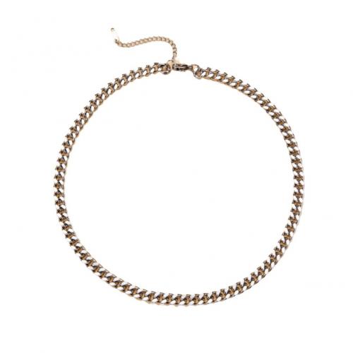 Titanstahl Halskette, mit Verlängerungskettchen von 5cm, plattiert, unisex & verschiedene Stile für Wahl & mit Strass, keine, Länge:45 cm, verkauft von PC