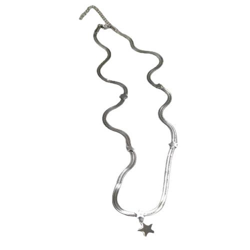 Titanium Steel Necklace, Star, for woman, more colors for choice, Length:Approx 21-50 cm, Sold By PC