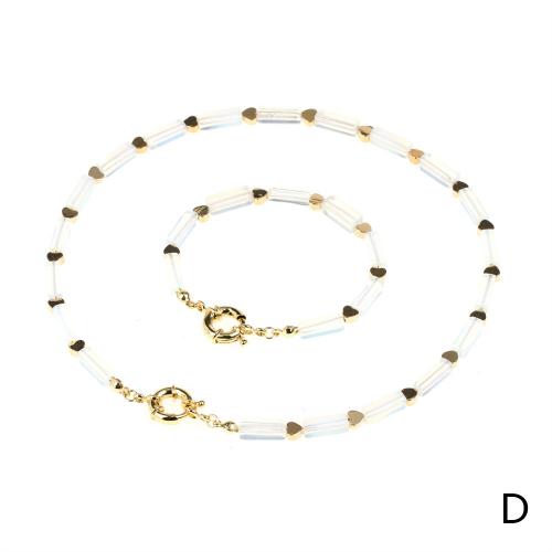 Brass Jewelry Set, with Gemstone, different materials for choice & different styles for choice & for woman, more colors for choice, Sold By PC