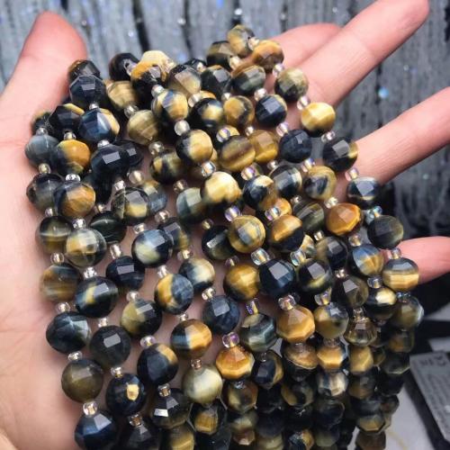 Tiger Eye Beads, poleret, naturlige & du kan DIY, gul, 9x10mm, Solgt Per Ca. 38-40 cm Strand