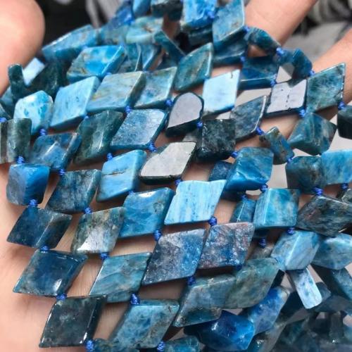 Abalorios de Gemas, Apatites, Rombo, pulido, natural & Bricolaje, azul, beads size 12x15mm, Vendido para aproximado 38-40 cm Sarta