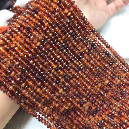 Natürlicher Granat Perlen, poliert, DIY & facettierte, orange, beads size 3x5mm, verkauft per ca. 38-40 cm Strang