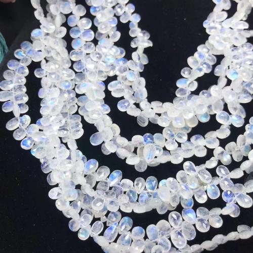 Mondstein Perlen, Blauer Mondstein, Tropfen, poliert, natürliche & DIY & verschiedene Größen vorhanden, verkauft per ca. 22 cm Strang