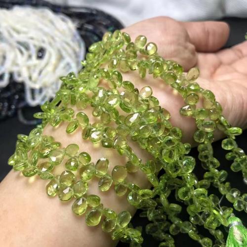 Gemstone Jewelry Beads Peridot Stone Teardrop polished natural & DIY olive green Sold By Strand