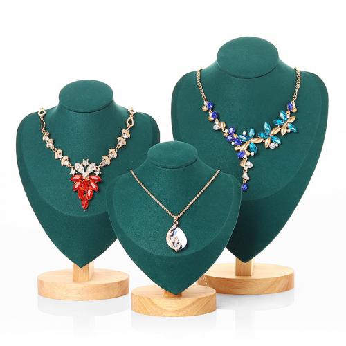 Wood Necklace Display with Microfiber PU & Velveteen Sold By PC
