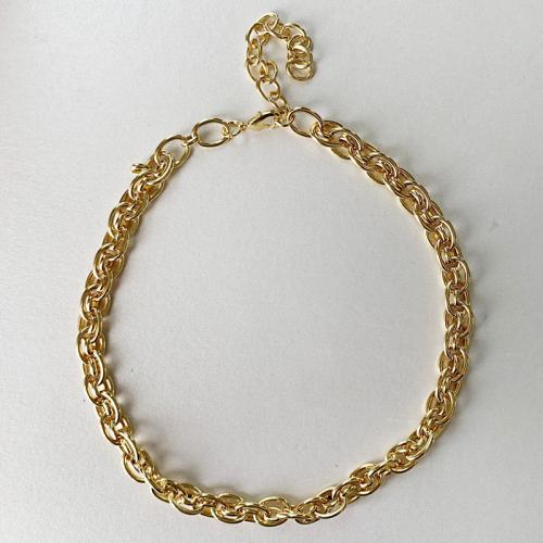 Ожерелья из латуни, Латунь, с 9cm наполнитель цепи, плакированный настоящим золотом, ювелирные изделия моды & Женский, Золотой, не содержит никель, свинец, длина:Приблизительно 40 см, продается PC