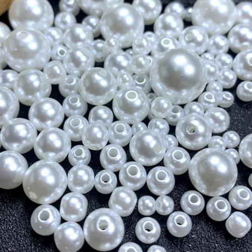 Plastic Chain, Plastic Pearl, Round, injection moulding, DIY & different size for choice, more colors for choice, 500G/Bag, Sold By Bag