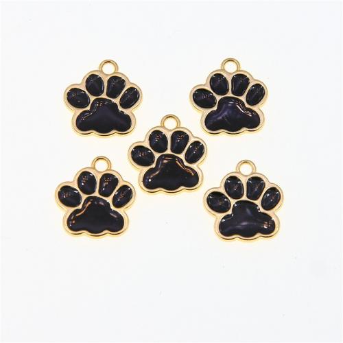 Zinc Alloy Enamel Pendants Claw KC gold color plated fashion jewelry & DIY black nickel lead & cadmium free Approx Sold By Bag