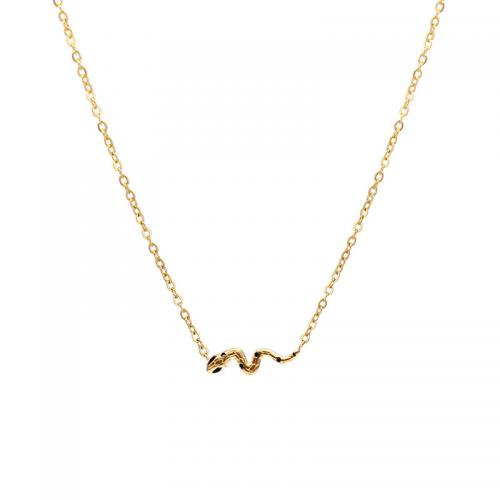 Titanstahl Halskette, mit Verlängerungskettchen von 5cm, Schlange, Modeschmuck & für Frau, goldfarben, frei von Nickel, Blei & Kadmium, 21mm, Länge:ca. 40 cm, verkauft von PC