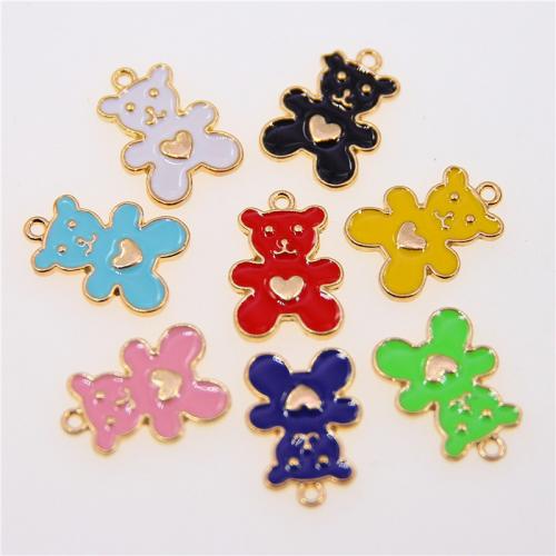 Zinc Alloy Enamel Pendants Bear KC gold color plated fashion jewelry & DIY nickel lead & cadmium free Approx Sold By Bag