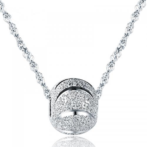 925 Sterling Silver Necklaces with 1.97inch extender chain platinum plated fashion jewelry & for woman nickel lead & cadmium free Length Approx 15.75 Inch Sold By PC