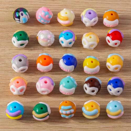 Plastic Beads, stoving varnish, random style & DIY, 15x15mm, Approx 5PCs/Bag, Sold By Bag