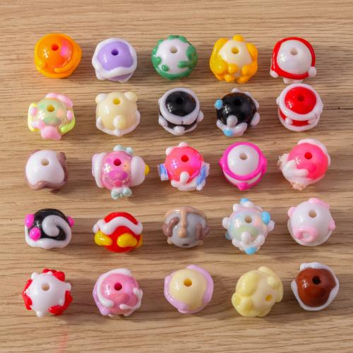 Plastic Beads, stoving varnish, random style & DIY, 17x15mm, Approx 5PCs/Bag, Sold By Bag