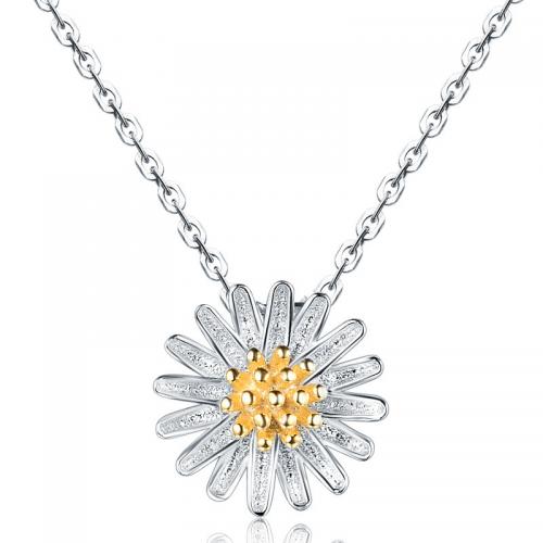 925 Sterling Silver Necklaces Daisy fashion jewelry & for woman nickel lead & cadmium free Length Approx 45 cm Sold By PC