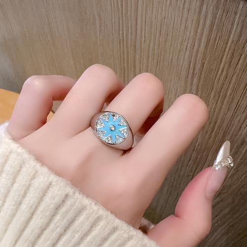 Mässing Finger Ring, mode smycken & för kvinna & emalj, fler färger för val, nickel, bly och kadmium gratis, Storlek:7, Säljs av PC