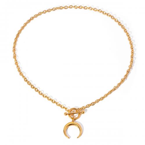 Edelstahl Schmuck Halskette, 304 Edelstahl, 18K vergoldet, Modeschmuck & für Frau, goldfarben, 21mm, Länge:ca. 45 cm, verkauft von PC