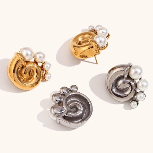 Edelstahl Ohrringe, 316 L Edelstahl, mit Kunststoff Perlen, Modeschmuck & für Frau, keine, 29.50x9.50mm, verkauft von Paar