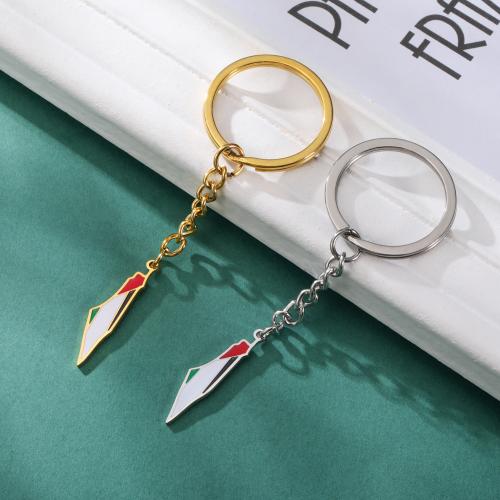 Stainless Steel Key Clasp, 304 Stainless Steel, plated, enamel, more colors for choice, 32x7mm, Sold By PC