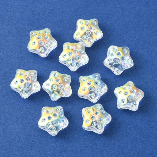 Fashion Glass Beads, Star, DIY, more colors for choice, 15x15mm, 10PCs/Bag, Sold By Bag