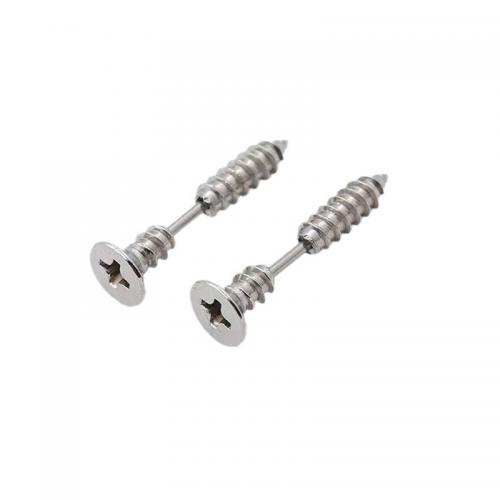 Stainless Steel Stud Earrings, 304 Stainless Steel, Screw, plated, Unisex, silver color, Sold By Pair