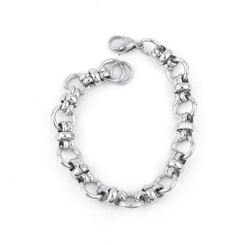Titanium Steel Bracelet & Bangle, polished, for man, silver color, Sold By PC