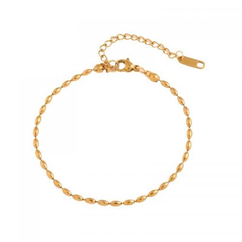 Bijoux bracelet en acier inoxydable, Acier inoxydable 304, Placage, pour femme, doré, Vendu par PC