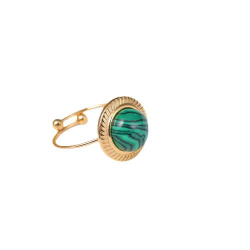 Titanium Čelik Finger Ring, s Prirodni kamen, pozlaćen, za žene, više boja za izbor, Prodano By PC