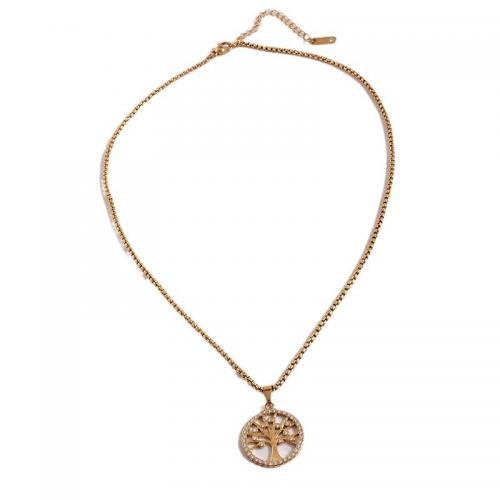 Edelstahl Schmuck Halskette, 304 Edelstahl, mit Verlängerungskettchen von 5cm, rund, plattiert, für Frau, goldfarben, Länge:40 cm, verkauft von PC