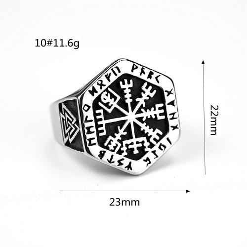Titanium Čelik Finger Ring, uglađen, bez spolne razlike & različite veličine za izbor, srebro, Prodano By PC