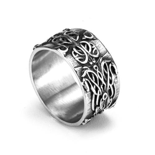 Пальцевидное Кольцо Титановой Стали, титан, полированный, Мужская & разный размер для выбора, серебряный, продается PC