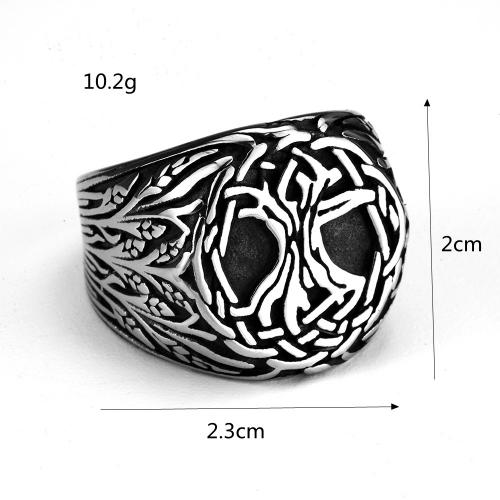 Пальцевидное Кольцо Титановой Стали, титан, полированный, Мужская & разный размер для выбора, серебряный, продается PC