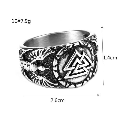 Titantium Steel finger ring, Titan Stål, polerad, Unisex & olika storlek för val, silver, Säljs av PC