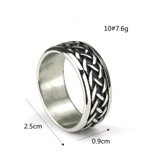 Titanium Steel Finger Ring, polished, Unisex & different size for choice, silver color, Sold By PC