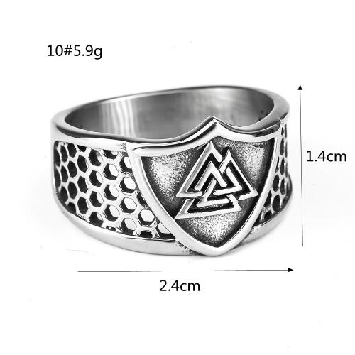 Titanium Steel Finger Ring, polished, Unisex & different size for choice, silver color, Sold By PC