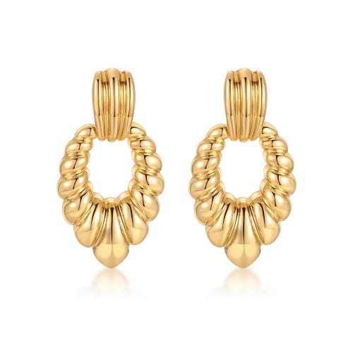 Brass Stud Earring real gold plated fashion jewelry & for woman & hollow golden nickel lead & cadmium free Sold By Pair