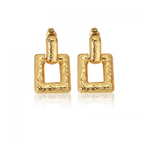 Brass Stud Earring real gold plated fashion jewelry & for woman & hollow golden nickel lead & cadmium free Sold By Pair