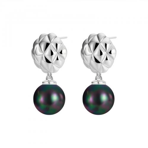 Messing Ohrstecker, mit Kunststoff Perlen, Modeschmuck & für Frau, keine, frei von Nickel, Blei & Kadmium, 25x12mm, verkauft von Paar