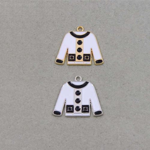 Tibetan Style Enamel Pendants, Garment, plated, fashion jewelry & DIY, more colors for choice, nickel, lead & cadmium free, 22x25x1.40mm, Approx 100PCs/Bag, Sold By Bag