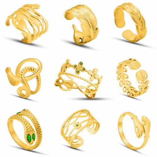 Titantium Steel finger ring, Titan Stål, mode smycken & Unisex & olika stilar för val & med strass, fler färger för val, nickel, bly och kadmium gratis, Säljs av PC