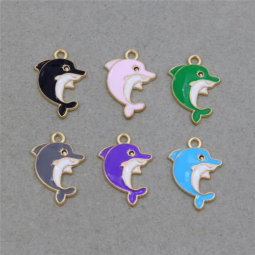 Tibetan Style Enamel Pendants, Dolphin, plated, fashion jewelry & DIY, more colors for choice, nickel, lead & cadmium free, 23.80x16.90x2.27mm, Approx 100PCs/Bag, Sold By Bag