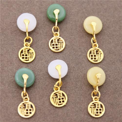 Resin Zinc Alloy Pendants with Resin Flat Round KC gold color plated fashion jewelry & DIY nickel lead & cadmium free Approx Sold By Bag