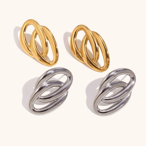 Stainless Steel Stud Earrings, 316L Stainless Steel, Vacuum Ion Plating, fashion jewelry & for woman, more colors for choice, 30x19mm, Sold By Pair
