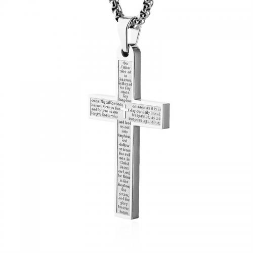 Stainless Steel Jewelry Necklace, 304 Stainless Steel, with 2inch extender chain, Cross, fashion jewelry & Unisex, more colors for choice, 50x30mm, Length:Approx 22 Inch, Sold By PC