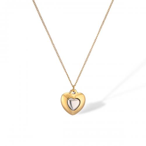 Titanstahl Halskette, Herz, Modeschmuck & für Frau, 16x15mm, verkauft per ca. 42 cm Strang
